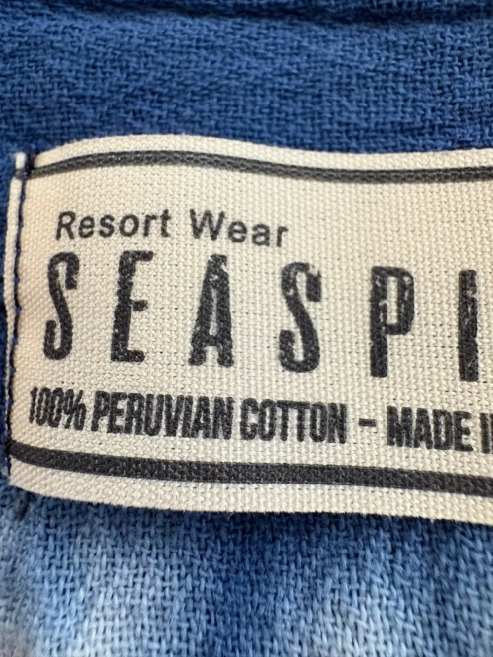 Blue Tie-Dye V-Neck Crochet Sleeve Dress - resort ware / coverup - S - Picture 5 of 6